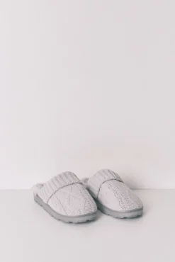 Zapatillas casa punto tricot gris