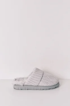Zapatillas casa punto tricot gris