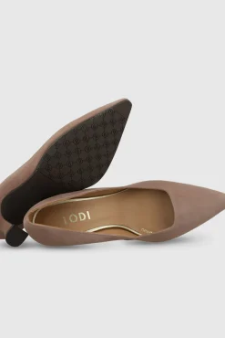 Zapatos de salón ante con escote cuadrado