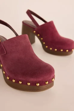 Zueco tacón serraje